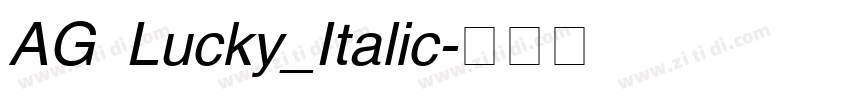 AG Lucky_Italic字体转换
